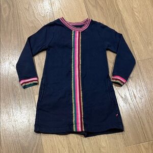 Lebig Navy Dress with Multicolor Stripe Details Size 3/4